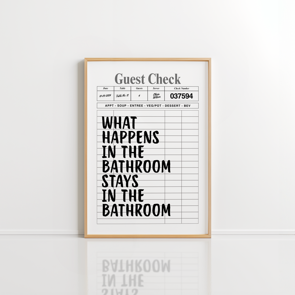 Bathroom Rules Wall Art – Funny Quote