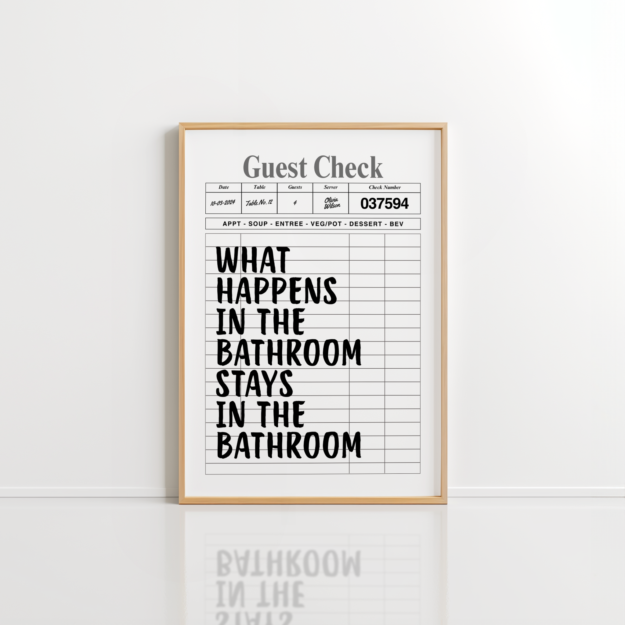 Bathroom Rules Wall Art – Funny Quote