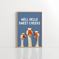 Well Hello Sweet Cheeks Wall Art – Funny Bathroom