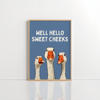 Well Hello Sweet Cheeks Wall Art – Funny Bathroom