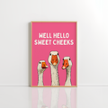 Well Hello Sweet Cheeks Wall Art – Funny Bathroom