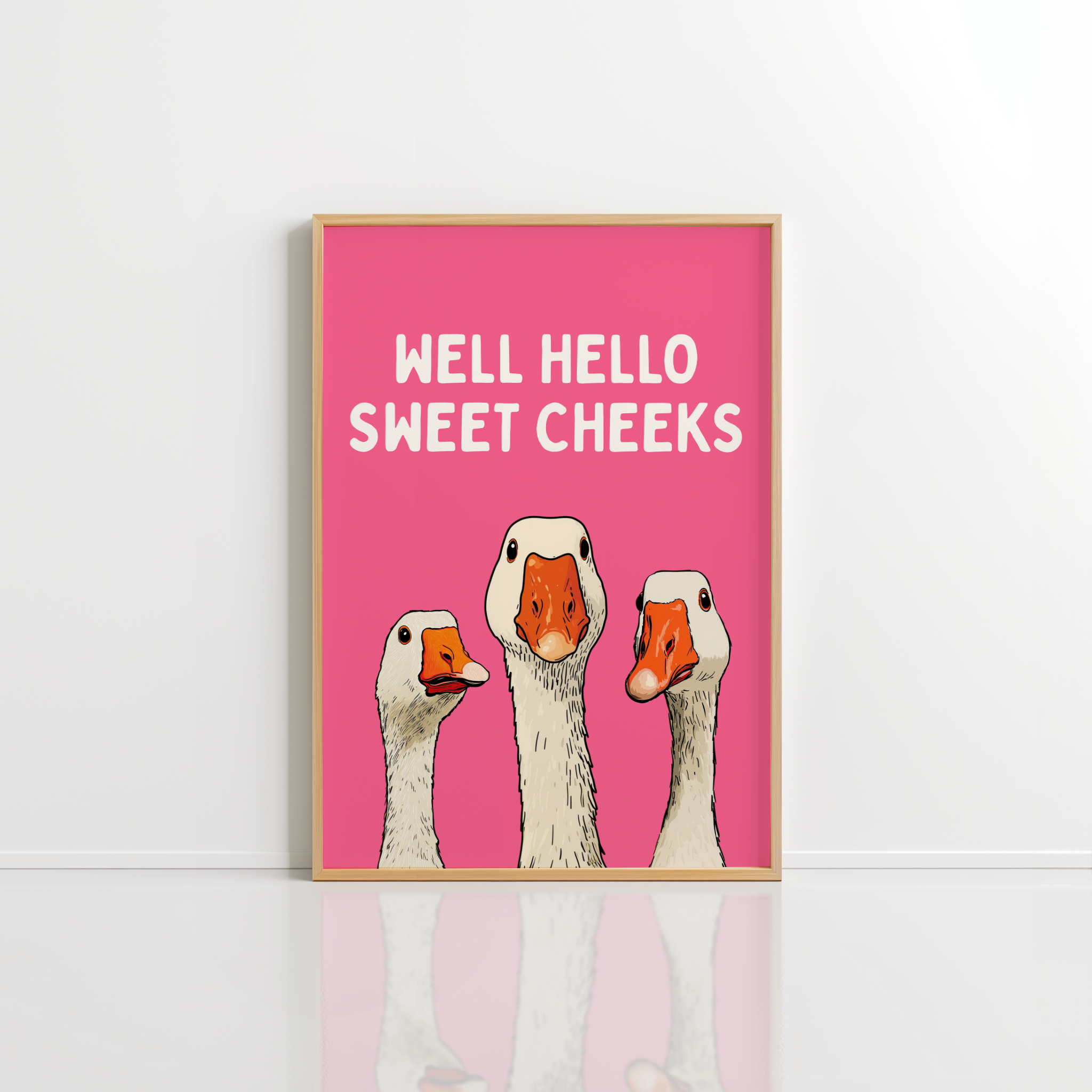 Well Hello Sweet Cheeks Wall Art – Funny Bathroom