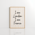 Funny Bathroom Wall Art – London France Quote