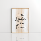 Funny Bathroom Wall Art – London France Quote