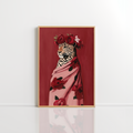 Leopard Wall Art – Floral Animal Portrait Print