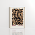 Burgundy Leopard Wall Art – Animal Pattern Print