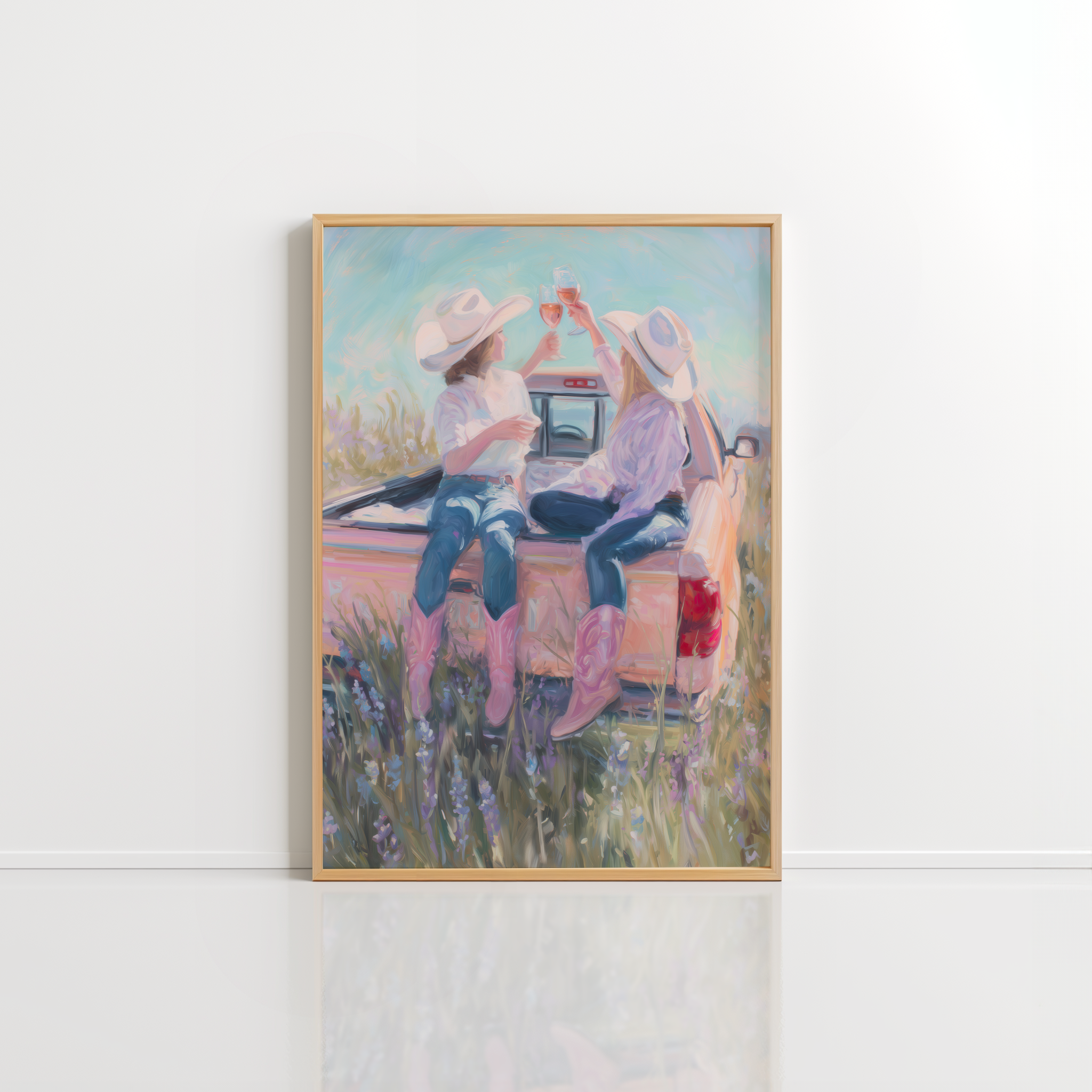 Cowgirl Wine Wall Art – Western Print