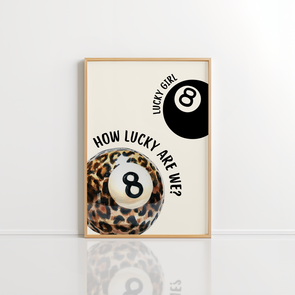 Lucky Girl 8 Ball Wall Art – Leopard Poster