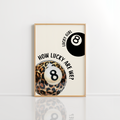 Lucky Girl 8 Ball Wall Art – Leopard Poster