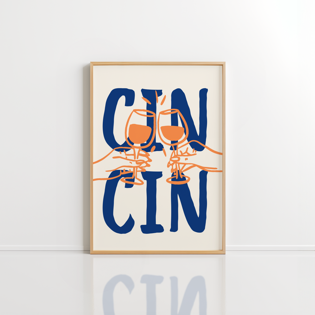 Cin Cin Wall Art – Wine Kitchen Print