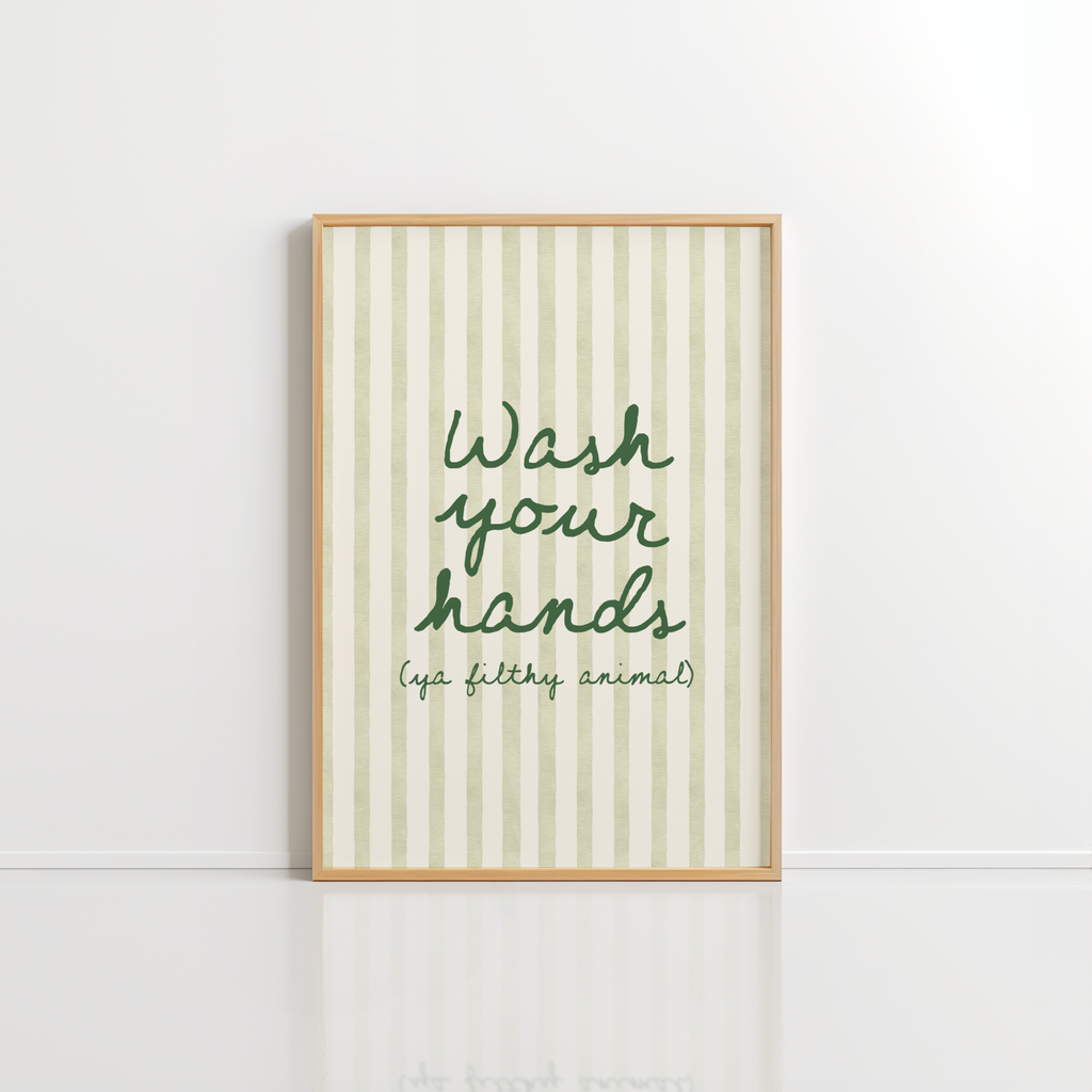 Wash Your Hands Wall Art – Funny Bathroom
