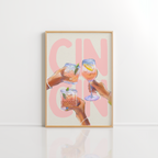 Cin Cin Cheers Wall Art – Retro Wine Print