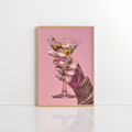 Pink Martini Wall Art – Glam Fashion Cocktail Print