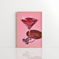 Disco Martini Wall Art – Pink Cocktail Poster