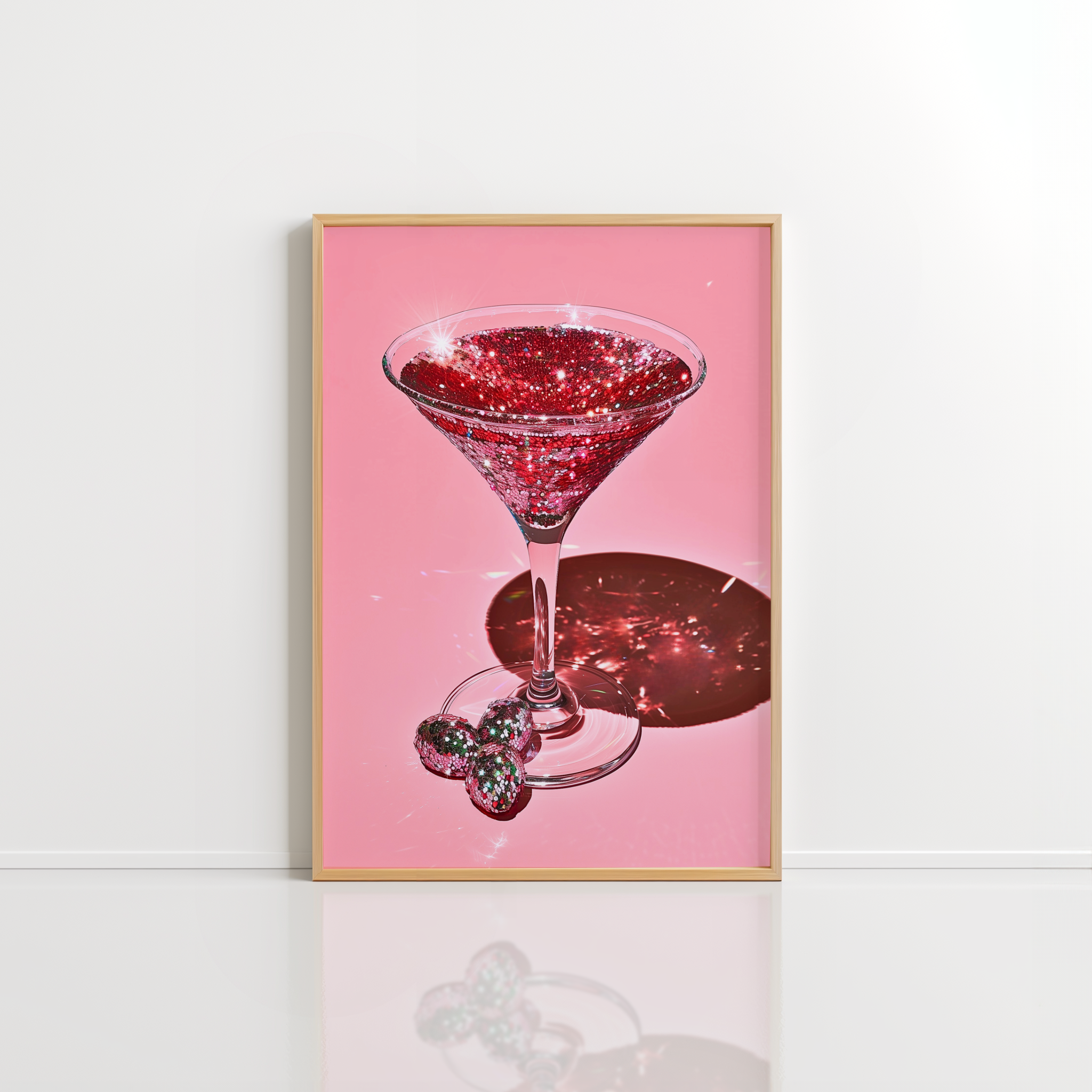Disco Martini Wall Art – Pink Cocktail Poster