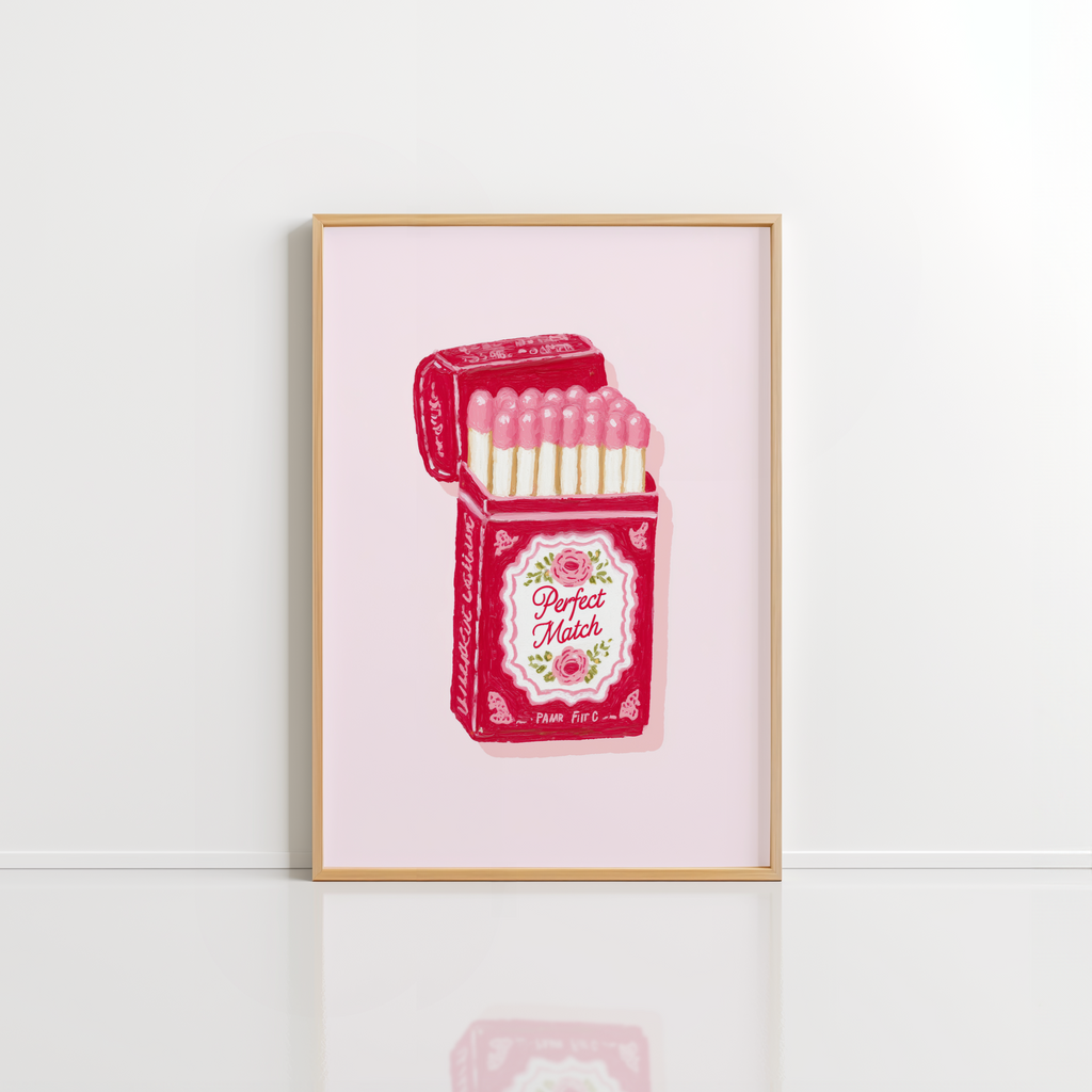 Perfect Match Wall Art – Pink Matchbox Print