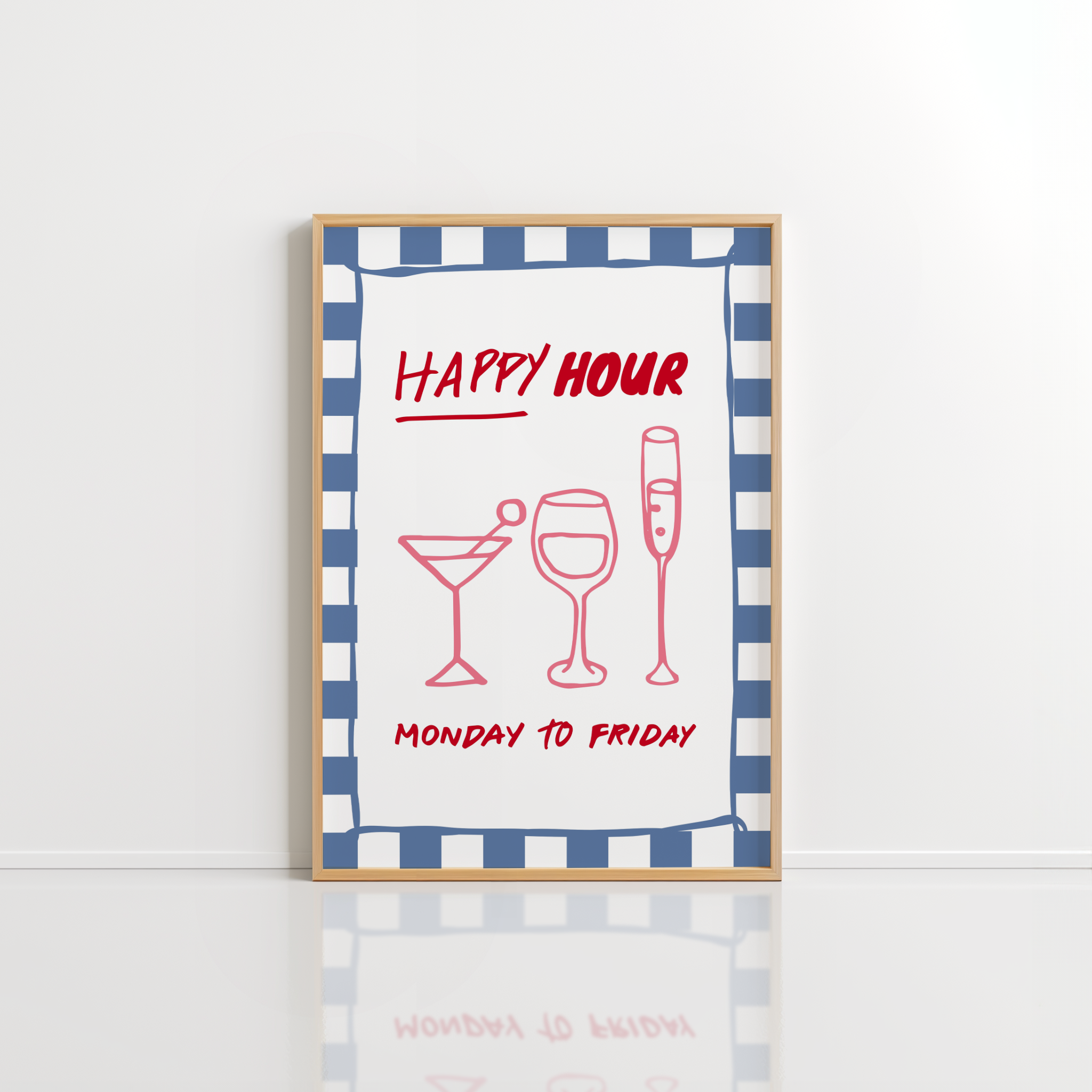 Happy Hour Wall Art – Bar Cart Print