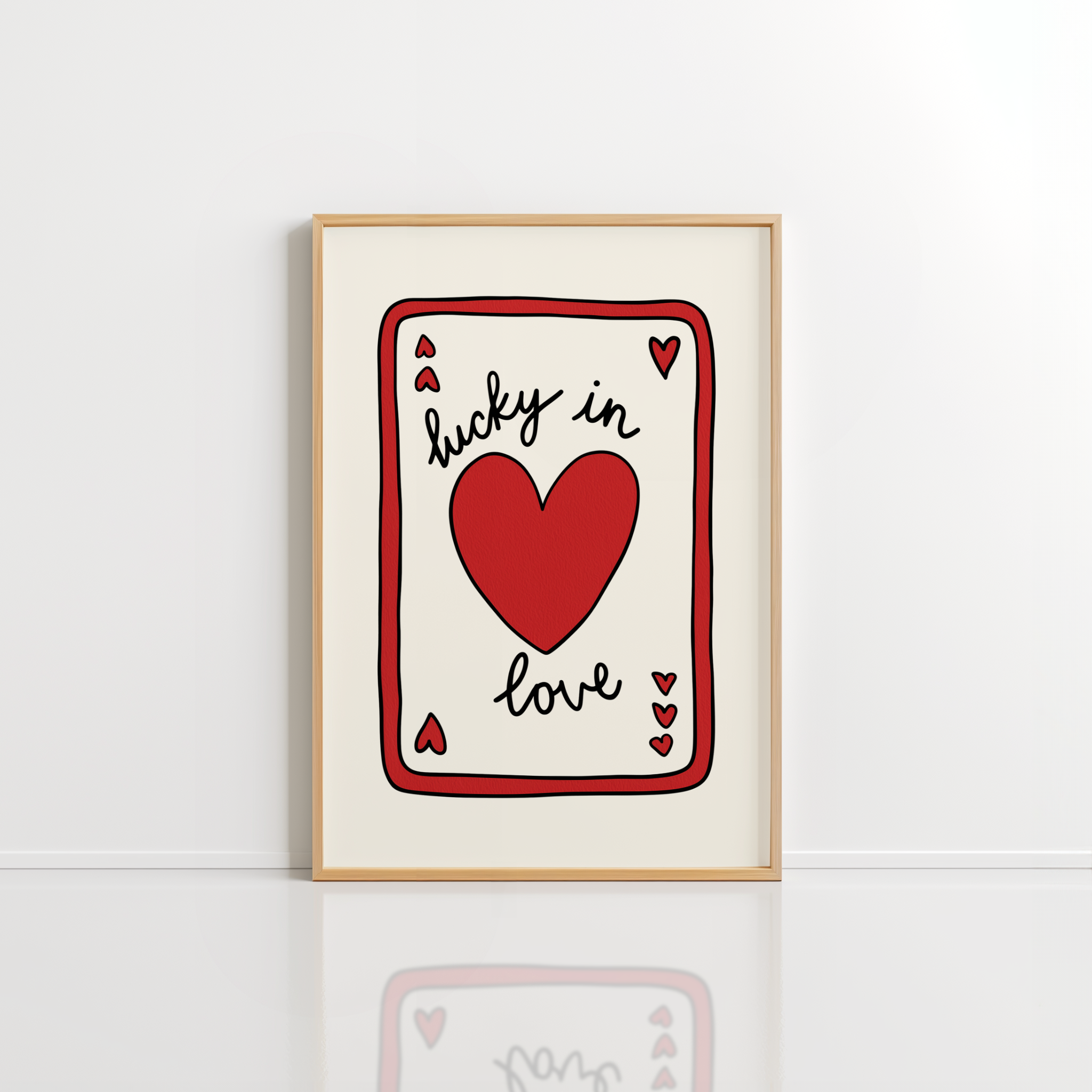 Lucky in Love Wall Art – Playing Card Print