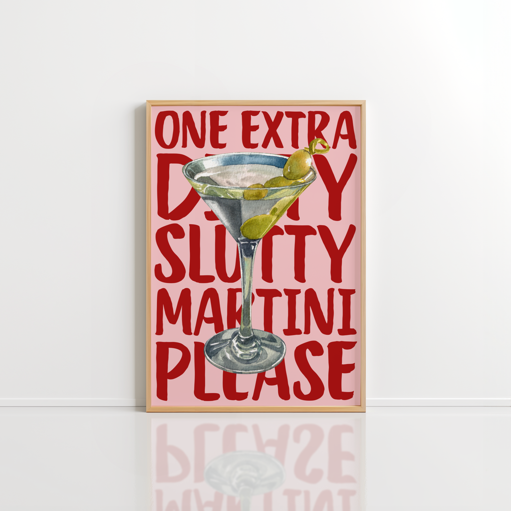 Extra Dirty Martini Wall Art – Cocktail Poster
