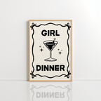 Girl Dinner Wall Art – Funny Kitchen Print