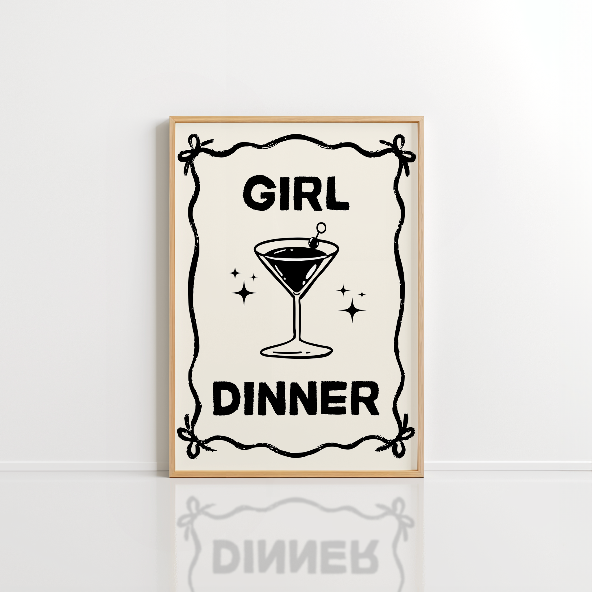Girl Dinner Wall Art – Funny Kitchen Print
