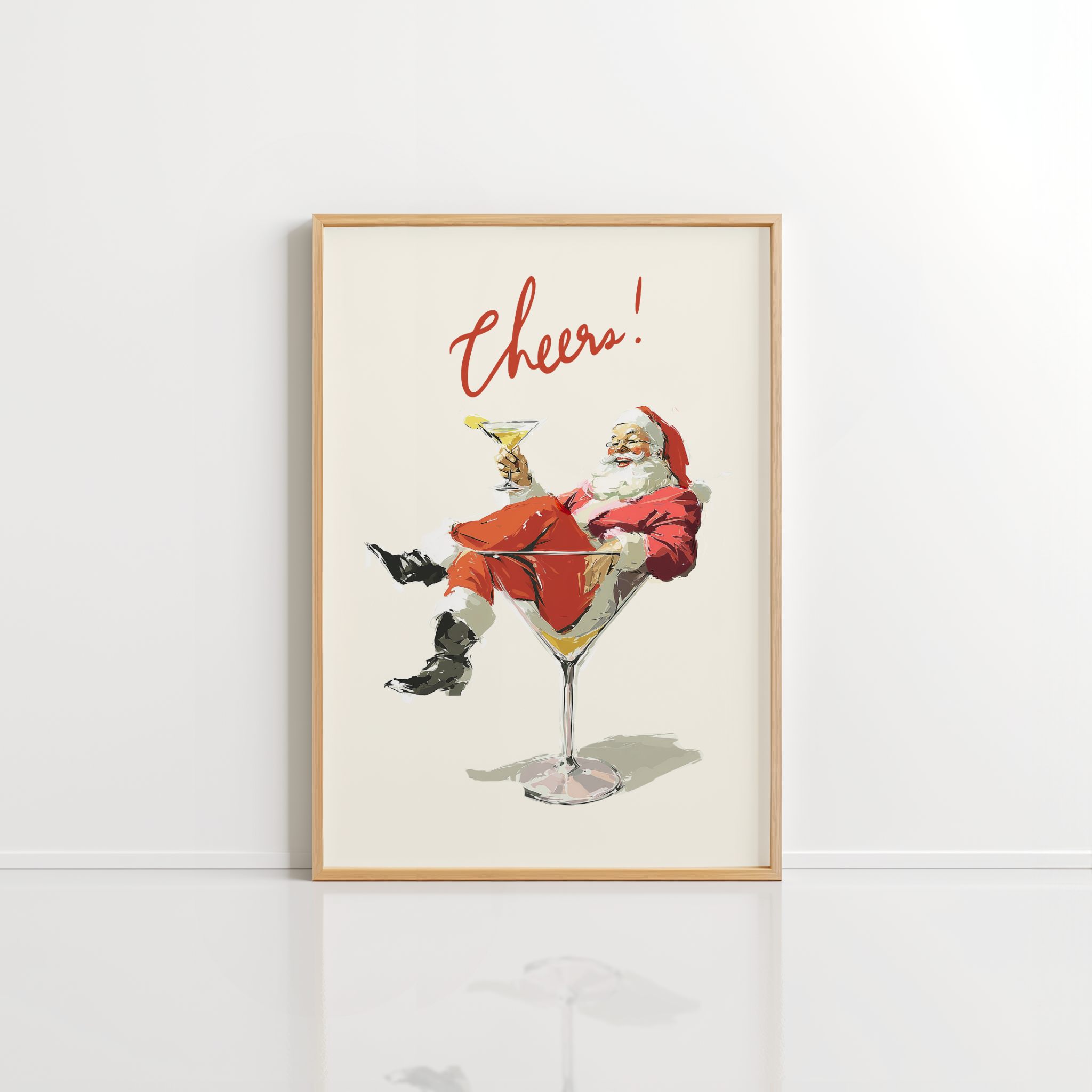 Cheers Santa Wall Art – Funny Christmas Poster