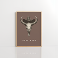 Stay Wild Wall Art – Cowboy Skull Print