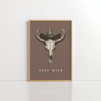 Stay Wild Wall Art – Cowboy Skull Print