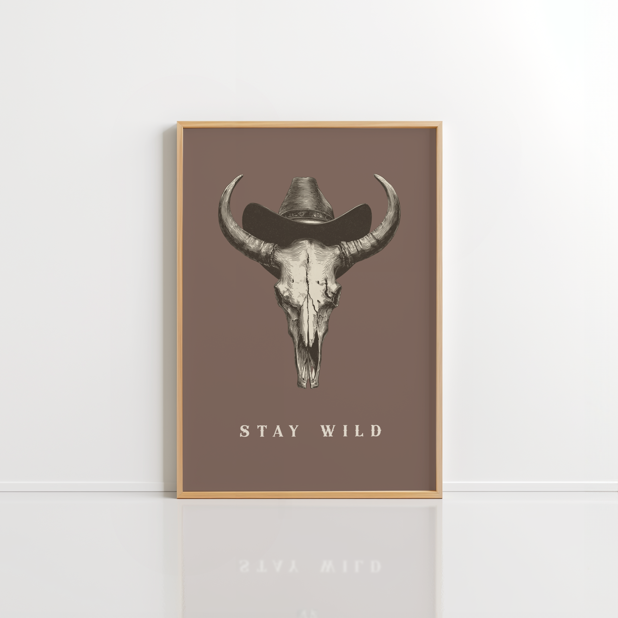 Stay Wild Wall Art – Cowboy Skull Print
