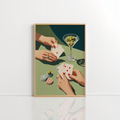 Playing Cards Martini Wall Art – Retro Bar Print