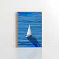 Sailboat Wall Art – Minimal Coastal Blue Print