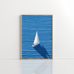 Sailboat Wall Art – Minimal Coastal Blue Print