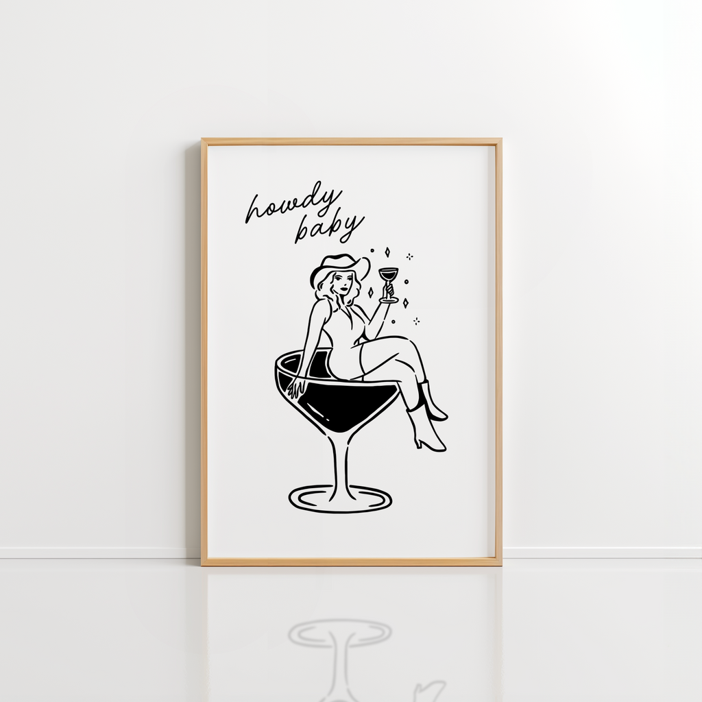 Howdy Baby Cowgirl Wall Art – Western Print