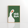 Nice Bum Goose Wall Art – Funny Bathroom Print