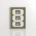 Drink Ticket Wall Art – Retro Bar Cart Print