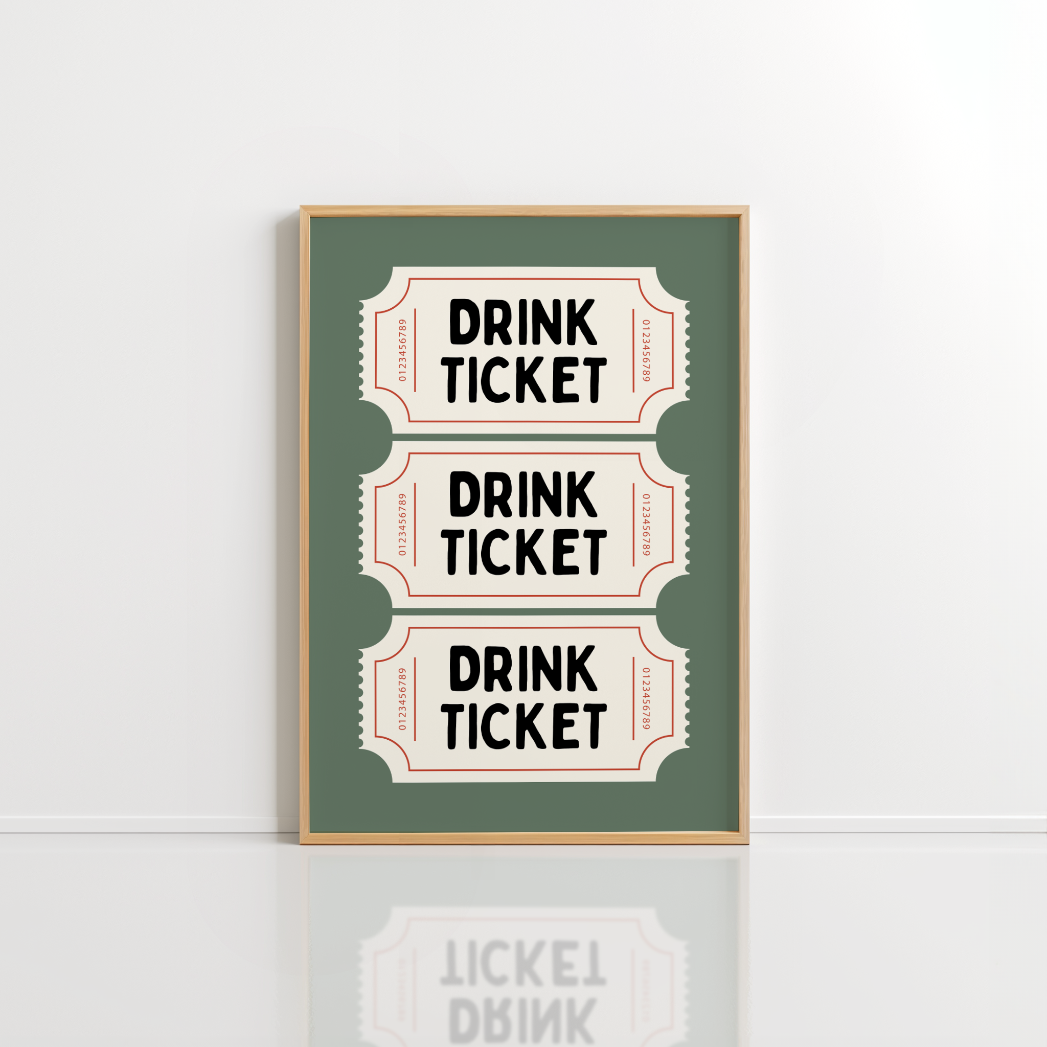 Drink Ticket Wall Art – Retro Bar Cart Print