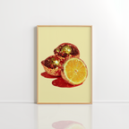 Disco Lemon Wall Art – Retro Citrus Print