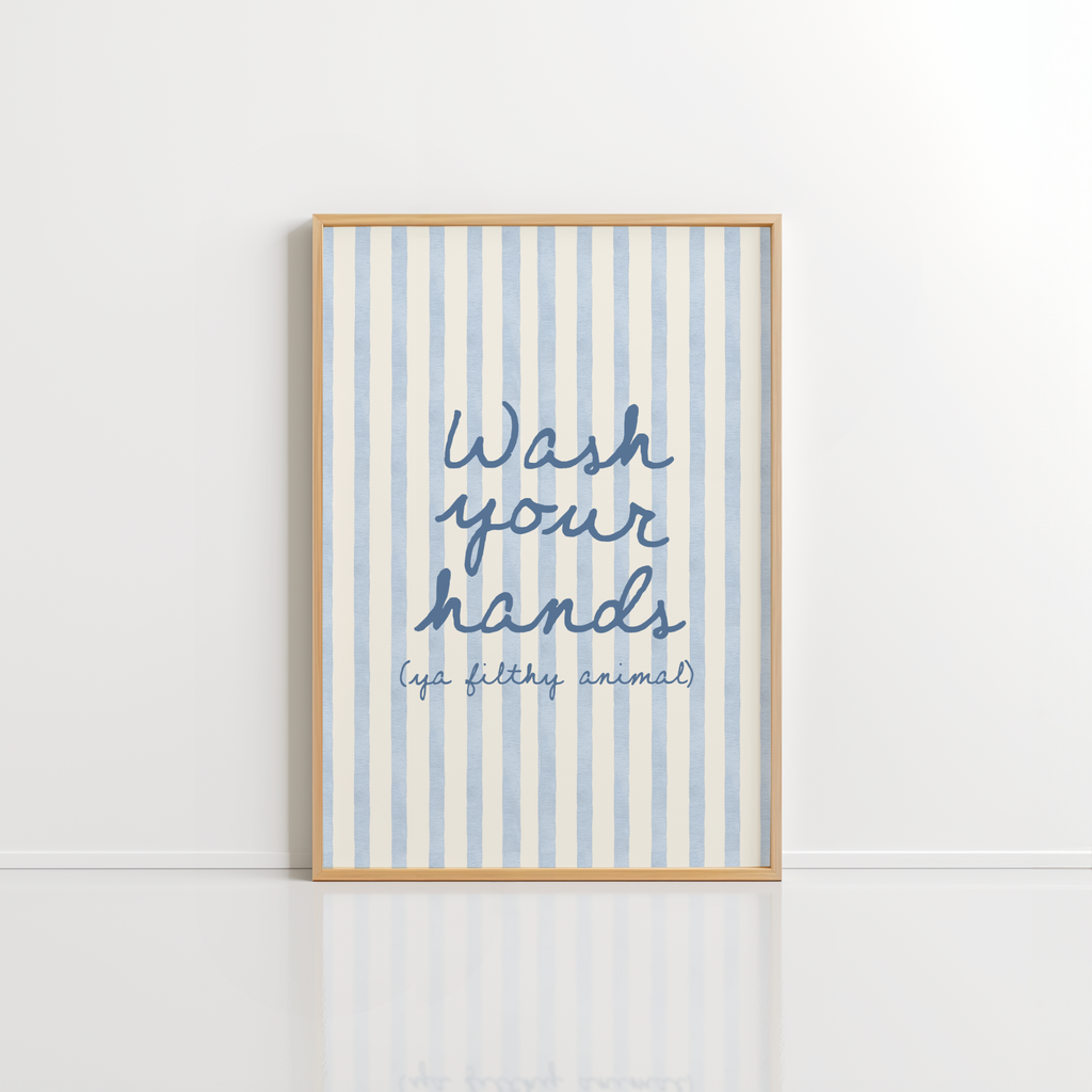 Wash Your Hands Wall Art – Funny Bathroom Print