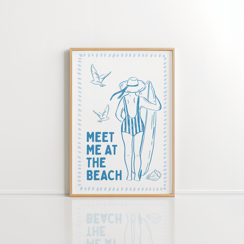 Meet Me at the Beach Wall Art – Coastal Printable