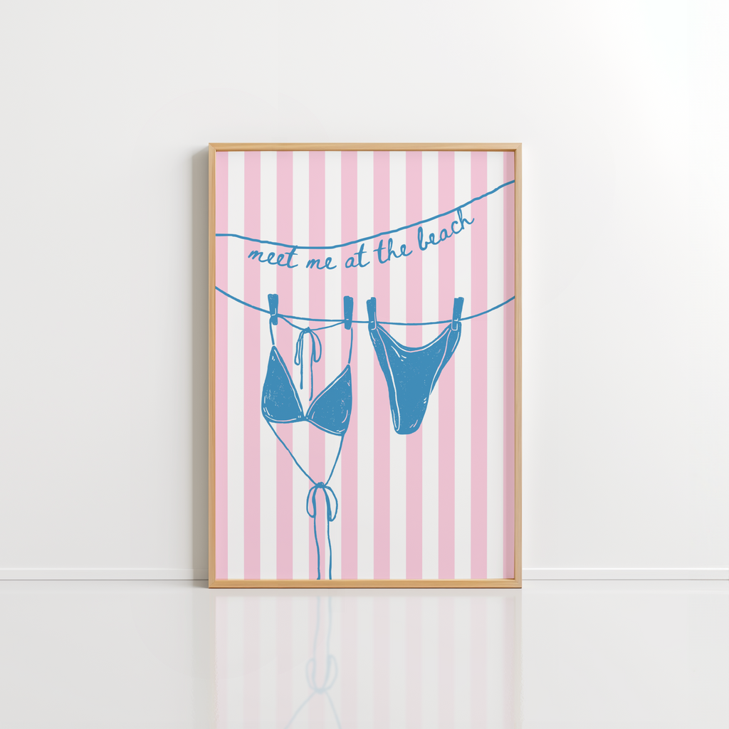 Meet Me at the Beach Wall Art – Coastal Print