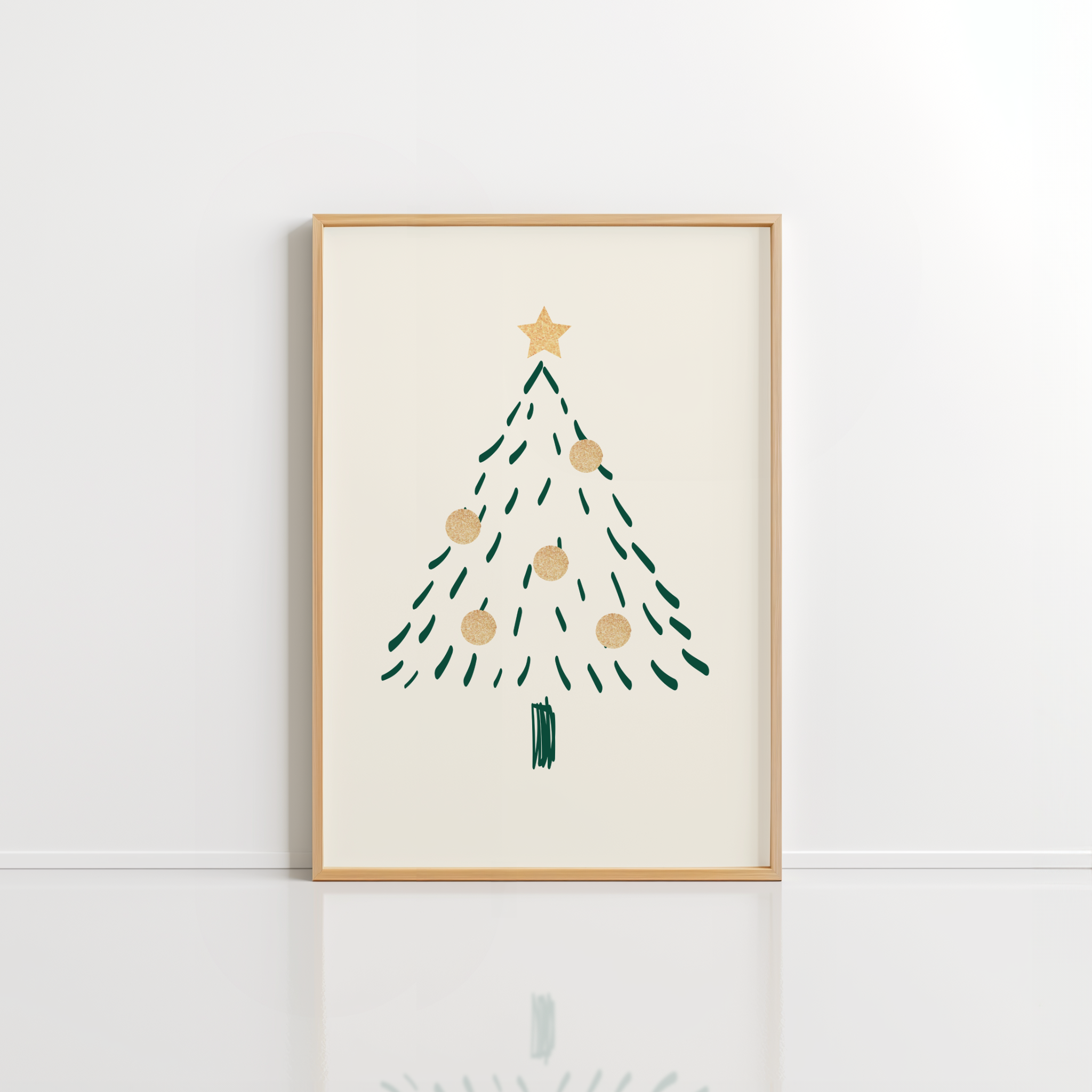 Minimal Christmas Tree Wall Art – Neutral Holiday