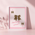 Pink Set of 3 Leopard Wall Art, Coquette Cheetah Kiss Print, Trendy Animal Print Poster, Girly Preppy Home Decor, Digital Download Wall Art