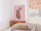 Pink Cheetah Wall Art, Coquette Cheetah Print, Preppy Room Decor, Leopard Poster Print, Printable Wall Art, Trendy Wall Art Preppy Decor