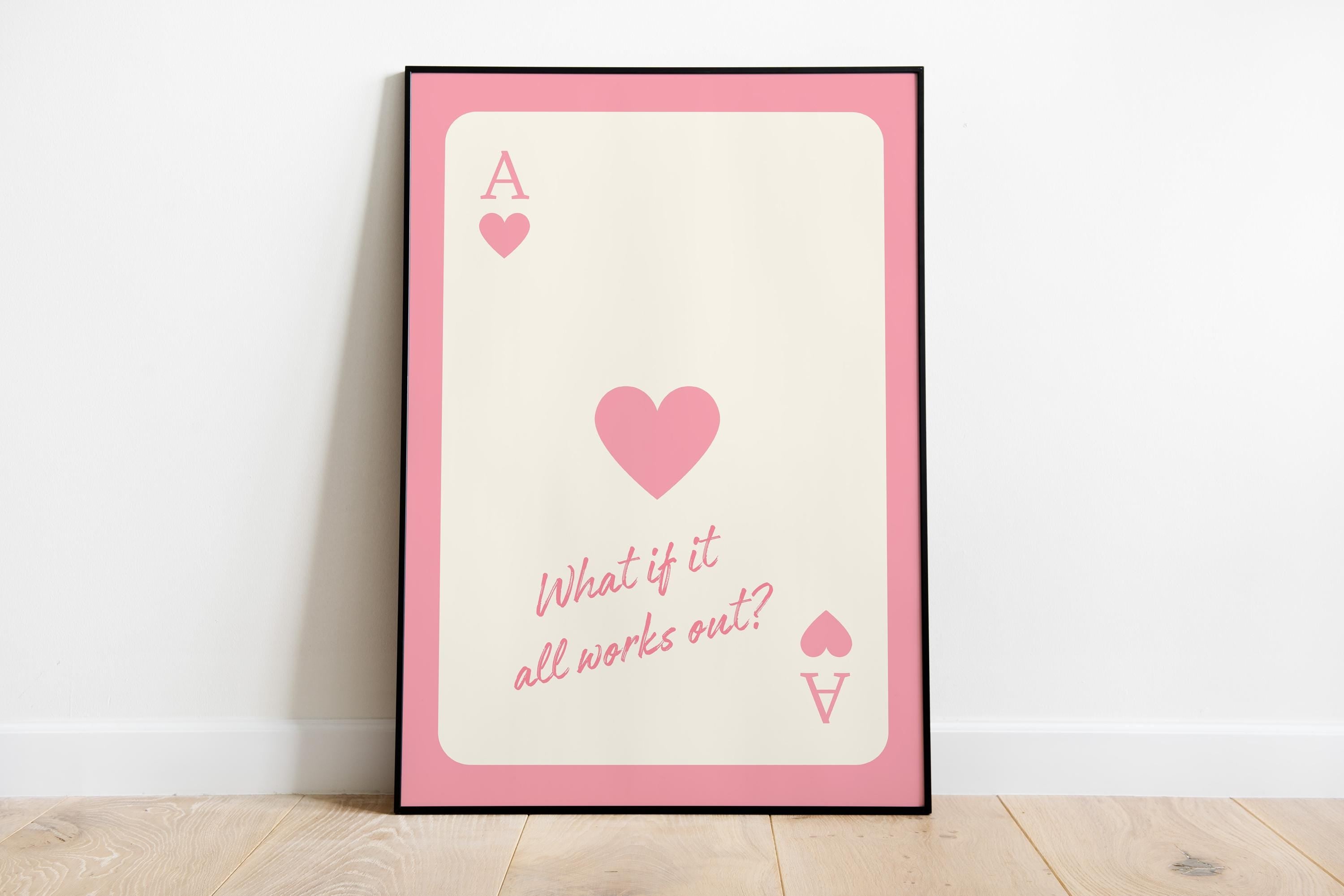 Set of 3 Pink Lucky 8 Ball Ace Card Trendy Wall Art Print, Ace of Hearts, Good Times Tickets, Retro Trendy Aesthetic Poster DIGITAL DOWNLOAD