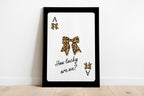 Leopard Wall Art Set of 3, Bow Ace Card Poster, How Lucky Are We Print, Trendy Cheetah Kiss Print, Retro Cheetah Wall Art, Girly Dorm Decor