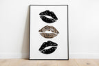 Leopard Wall Art Set of 3, Bow Ace Card Poster, How Lucky Are We Print, Trendy Cheetah Kiss Print, Retro Cheetah Wall Art, Girly Dorm Decor
