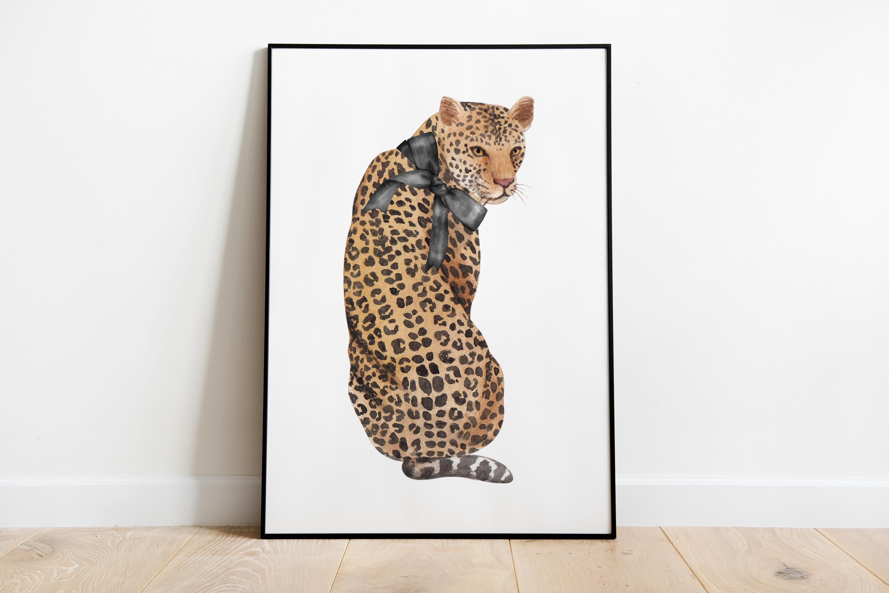 Leopard Wall Art Set of 3, Bow Ace Card Poster, How Lucky Are We Print, Trendy Cheetah Kiss Print, Retro Cheetah Wall Art, Girly Dorm Decor