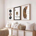 Leopard Wall Art Set of 3, Bow Ace Card Poster, How Lucky Are We Print, Trendy Cheetah Kiss Print, Retro Cheetah Wall Art, Girly Dorm Decor