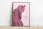 Pink Leopard kiss kiss Poster Lucky Me Trendy Wall Gallery Set of 3 Leopard Wall Art Cheetah Print Preppy Cheetah Print Poster Digital