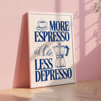 More Espresso Less Depresso Wall Art Print | Coffee Station Wall Art Decor, Coffee Bar Print, Coffee Lover Club Printable Art, Apartment Art
